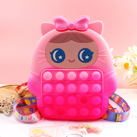 Sac à dos pour fille avec nœud papillon, sac à dos mignon, sac d'école, sac à bandoulière, cadeau de Noël pour enfants, jouets sensoriels Push Pop Bubble Fidget