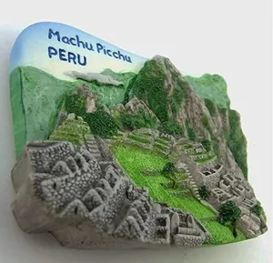 Resin Machu Picchu 3D refrigerator magnet tourist souvenir in Cusco, Peru