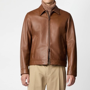 Veste en cuir PU pour homme, coupe slim, mode streetwear, hiver, logo personnalisé, haute qualité, vente en gros - Product Image 1