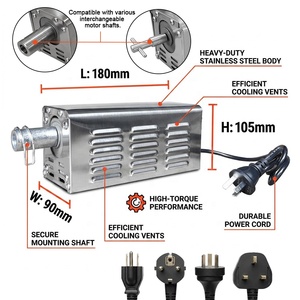 Motor para Asador de Carne, de Alta Resistencia y Alto Torque, con Capacidad de Carga de 100 kg, de Acero Inoxidable, Eléctrico, para Asar Cordero <span class=keywords><strong>Entero</strong></span> y <span class=keywords><strong>Cerdo</strong></span> Asado - Product Image 2