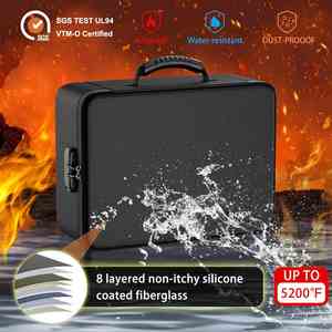 Large Capacity Hard Case Waterproof Fireproof <b>File</b> Organizer Safe Document Storage Home Office Travel <b>Folder</b> Briefcase - Product Image 4