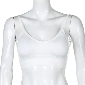 Soutien-gorge de Sport <span class=keywords><strong>court</strong></span> pour femmes, débardeur, camisole, couleur noir et <span class=keywords><strong>blanc</strong></span>, pour le Fitness, grande quantité commander, été, - Product Image 6