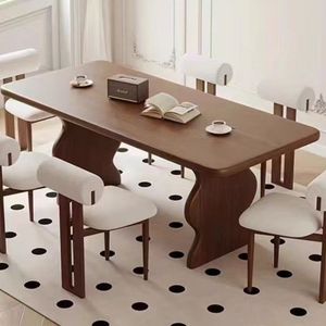<span class=keywords><strong>Tavolo</strong></span> e sedie da pranzo in legno massello cerato bianco stile retrò francese, unità piccola <span class=keywords><strong>rettangolare</strong></span>, <span class=keywords><strong>tavolo</strong></span> da pranzo in stile antico con piano in roccia - Product Image 2