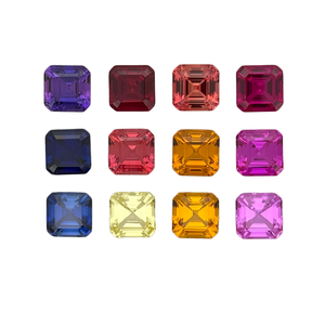Saphir rose, jaune, violet, orange créé en laboratoire, taille émeraude 4x4mm-12x12mm, rubis synthétique, saphir bleu, prix par carat - Product Image 2