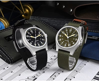 Montres mécaniques automatiques pour hommes avec boîtier en acier inoxydable et bracelets en nylon, logo personnalisé, montre pilote