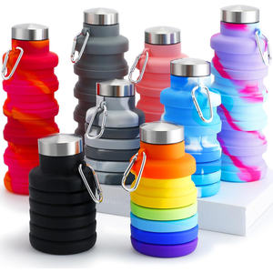 Bouteille d'eau en silicone pliable portable étanche de 500ml sans BPA Sports de plein air - Product Image 1