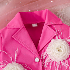 Completo Autunnale per Bambine, Giacca in Denim Stile Western Retrò di Alta Qualità con Pantaloni, Set Due Pezzi - Product Image 4