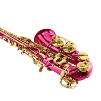 Hot Pink Eb Alto Saxophone Brass Wind Instrument Adjustable Lacquered Finish Bakelite Head for Student Beginner Band Performance