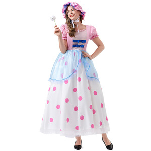 Bo Peep Cosplay Costume Pink Long Dress Anime Character Halloween Costume for Women Adults Role Play <b>Game</b> Outfit - Product Image 3