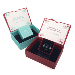 Boîte à bijoux en carton à couvercle rabattable personnalisable pour collier et bague, idéale pour la Saint-Valentin et les propositions de mariage - Vente en gros fabricant - Product Image 1