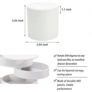 Boîte de rangement à bijoux 5 couches 2024, petit organisateur rotatif pour boucles d'oreilles, étui de voyage avec couvercle pour bracelets et bagues - Product Image 5