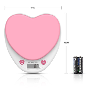 Timbangan badan Digital bentuk cinta, timbangan berat dapur mekanik dengan indikator daya baterai untuk penggunaan Dapur - Product Image 3
