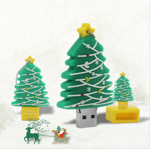 Xu hướng mới PVC Cây giáng sinh hình dạng tùy chỉnh USB Flash Drive 2025 quà tặng giáng sinh cao su <span class=keywords><strong>Memory</strong></span> <span class=keywords><strong>Stick</strong></span> - Product Image 6