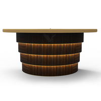 Table de poker semi-circulaire multi-jeux de luxe YH, table de casino de blackjack demi-circulaire, matériau MDF+bois+PU, 220x120x95cm, à vendre