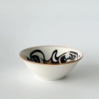 Service de table en céramique personnalisé en gros avec motif de calligraphie arabe - Vaisselle en porcelaine imprimée noire et dorée