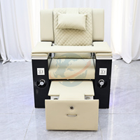 Fauteuil de pédicure électrique professionnel multifonctionnel inclinable avec système de jet sans tuyau à drainage automatique pour salon de manucure
