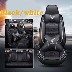 ขายร้อนLuxuryหนังระบายความร้อนสีดำรถยนต์ชุดFull Well 5 ที่นั่งซีดานSUVที่นั่งเบาะ - Product Image 5