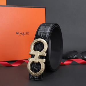 Cinturón para hombre, cuero genuino para hombre, novedad de 2024, pantalones con hebilla de placa de marca de gama alta, cinturón clásico de moda para hombre que combina con todo - Product Image 1