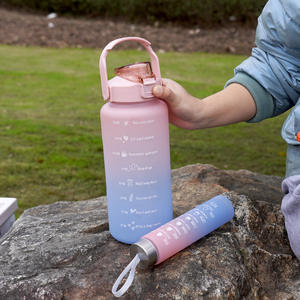 500ml 900ml 64Oz <span class=keywords><strong>2L</strong></span> Demi-gallon Sans Bpa Gym Fitness Sports Motivation Réutilisable Demi-gallon <span class=keywords><strong>Bouteille</strong></span> d'eau avec manchon et paille - Product Image 5