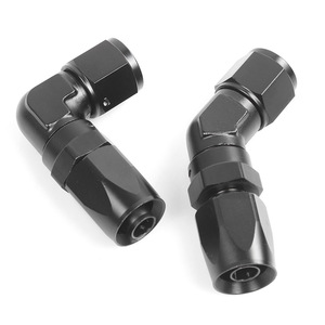 Adaptateur de raccord de tuyau en alliage d'aluminium noir à 90 degrés AN4 AN6 AN8 AN10 AN12 pour système de carburant et de refroidissement - Product Image 3