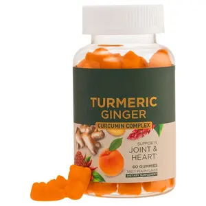 Turmeric Natural Turmeric Ginger Peach Flavor Gummies Joint Heart Health Support Turmeric Ginger Gummies