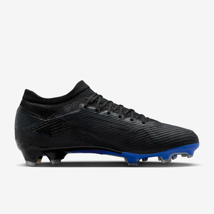 High Ankle Soccer Cleats Firm Ground Football <b>Boots</b> Black Upper Blue Outsole Knit Upper Non Slip Studded <b>Spring</b> Unisex - Product Image 2