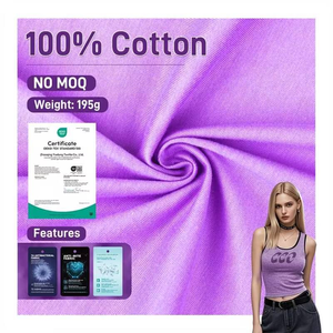 Tissu <span class=keywords><strong>jersey</strong></span> simple tricoté 100 % coton biologique peigné, antibactérien et respirant, pour vêtements <span class=keywords><strong>de</strong></span> filles, t-shirts et activités <span class=keywords><strong>de</strong></span> plein air, 195 g/m², teint - Product Image 1
