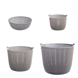 Factory Price Home Customized Multifunctional Stocked Basket Round Plastic Storage Basket