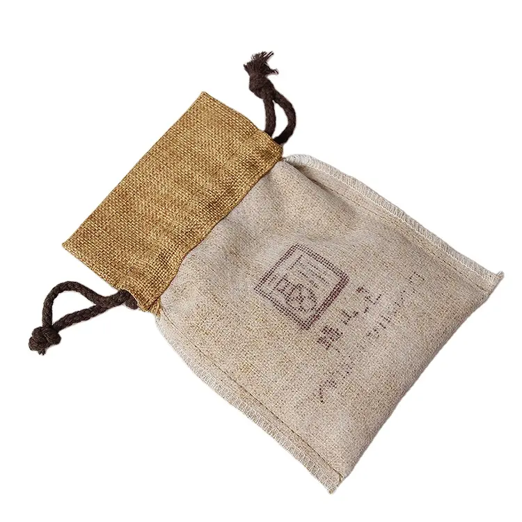 Sıcak satış mini kenevir çanta hediye takı büzgülü torba jüt hessian çanta kahve çekirdeği ambalaj gunny çuval bezinden çanta
