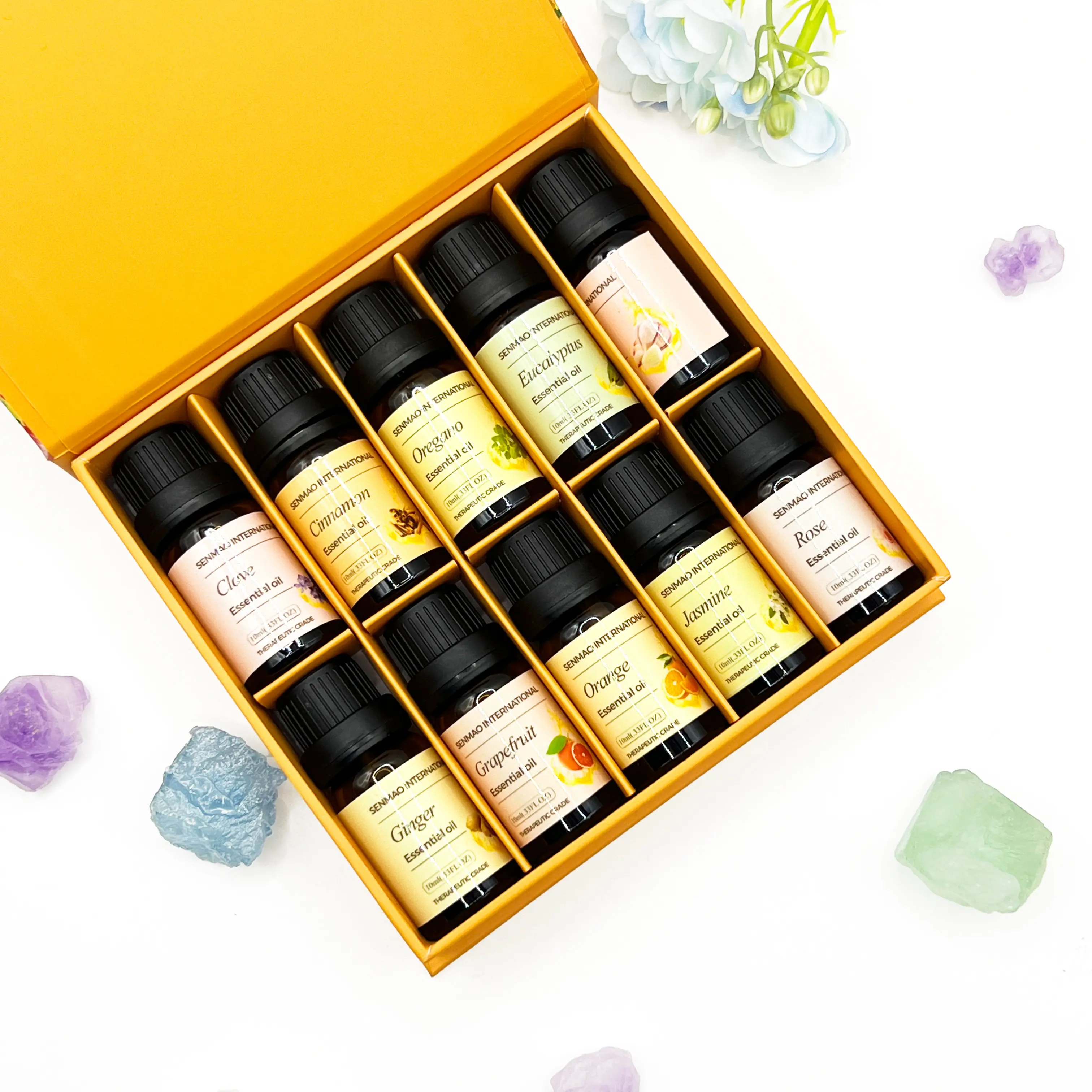 Private Label 3psc/6Pcs/8Pcs/9Pcs/12Pcs Etherische Olie Kit Voor Massage Olie En Aromatherapie