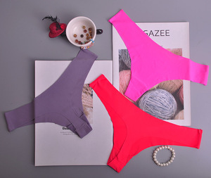 Nouveau design découpé au Laser dames taille basse volants garniture <span class=keywords><strong>sans</strong></span> Trace culotte femmes confortable glace soie Invisible culotte <span class=keywords><strong>sans</strong></span> <span class=keywords><strong>couture</strong></span> - Product Image 2