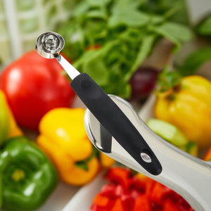Tagliaverdure a sfera in acciaio inossidabile con manico da 10 mm per affettare frutta e verdura - Product Image 3