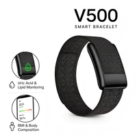 Gelang Pintar V500 Monitor Glukosa Darah Non-Invasif, Asam Urat, Lipid, Komposisi Tubuh, Pelacak Kesehatan untuk Lansia OEM Grosir