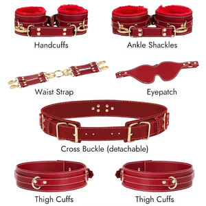 Esposas Ajustables, Grilletes para Tobillos y Muslos, Antifaz, Correa Cruzada para la Cintura, Juegos para Adultos, Bondage Sexual, Kit BDSM, Conjuntos de Restricciones para Parejas - Product Image 4