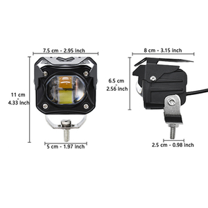 Luces LED antiniebla DE CONDUCCIÓN impermeables de 12W, focos auxiliares de doble color (ámbar y Blanco) para motocicletas todoterreno - Product Image 4
