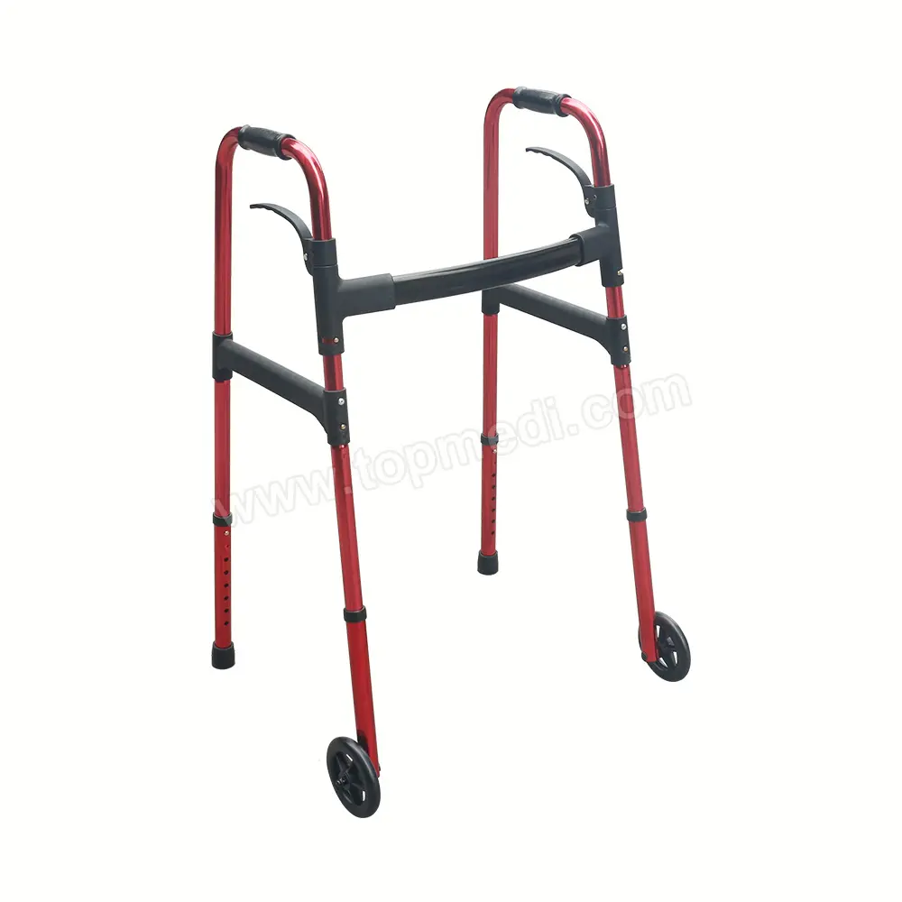 Rehabilitation TOPMEDI Customized color Foldable Height-adjustable quick-detachable Walker for the Elderly