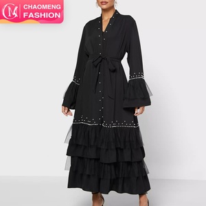 1828# Pearls <b>Abaya</b> Luxury Wholesale Design Middle East Dubai Women Islamic Wear Muslim Dresses Modest Clothing - Product Image 1