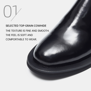 OEM Custom Closed-Toe Mules Men's Cowhide <b>Shoes</b> Glossy Breathable <b>Height</b> <b>Increasing</b> Business Casual Dress Slippers Oxfords - Product Image 3