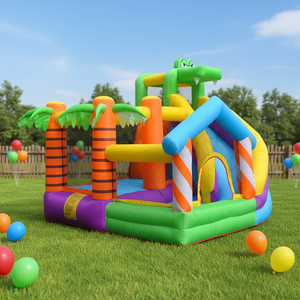 Castillo Inflable Comercial con Tobogán <span class=keywords><strong>para</strong></span> Niños, con Diseño de Cocodrilo, <span class=keywords><strong>para</strong></span> Parques de Diversiones al Aire Libre - Product Image 3