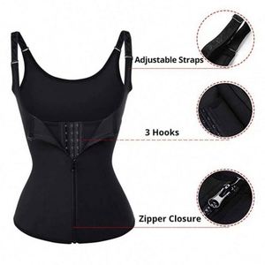 Corset amincissant respirant et écologique pour femme, gaine amincissante sous la poitrine, gilet gainant en Spandex/Nylon pour le sport et l'entraînement, noir - Product Image 4