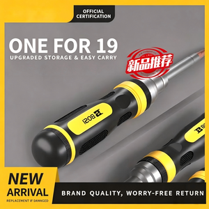 Ratchet <b>Screwdriver</b> <b>Set</b> 19 In 1 Phillips Bit Anti Slip Handle Magnetic Diy Repair Tool <b>Set</b> S2 Alloy Steel Chrome Plated - Product Image 3