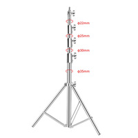 Statif Lampu Studio Stainless Steel 400cm, Adjustable, Tripod Holder untuk Fotografi, Video, dan Penerangan Luar Ruangan