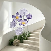 Y-044premium Fleurs artificielles grand format, élégantes et luxueuses, de couleur violette, faites à la main, pour mariages, hôtels, événements et présentoirs commerciaux