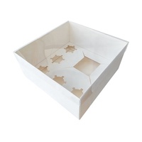 Nouvelle boîte à gâteau en papier carton blanc avec couvercle de fenêtre transparent boîte à pâtisserie pliante personnalisée de qualité alimentaire étanche à l'huile