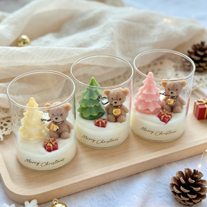 Vela Aromática con Adorno de Oso Adorable, Cera de Soya, Vela Creativa para Regalo de Navidad, Ambiente Navideño en Tendencia - Product Image 3
