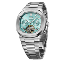 Montre mécanique automatique pour homme, squelette, multifonction, date, mois, calendrier, bracelet en acier inoxydable, 40 mm, montre-bracelet pour homme