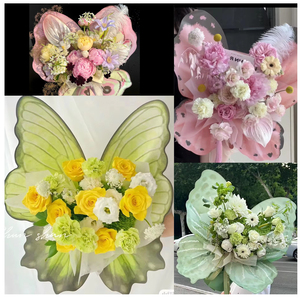 Hot Sale Butterfly Flower Wrapping Paper Coated Pulp and Plastic Material for Gift Wrapping and Print for Flower Shops