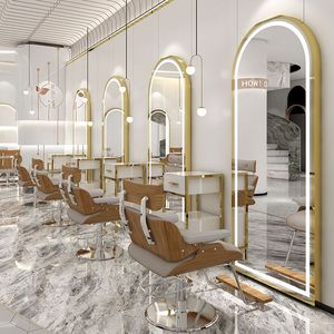 Montaggio a parete barbiere stazione <span class=keywords><strong>parrucchiere</strong></span> specchio led hair station salone mobili - Product Image 3