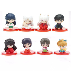 Lot de 4 figurines miniatures en PVC de 4 cm <span class=keywords><strong>Higurashi</strong></span> <span class=keywords><strong>Kagome</strong></span> Miroku Sesshoumaru, figurines d'anime, jouets de jeu de boîte surprise Gachapon, prix de jeu - Product Image 1