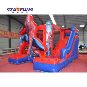 Trung Quốc nhà máy Spider-Man <span class=keywords><strong>Inflatable</strong></span> nhà trả lại trẻ em sân sau Spider người đàn ông lâu đài bouncy với Slide <span class=keywords><strong>Spiderman</strong></span> nhảy lâu đài - Product Image 3
